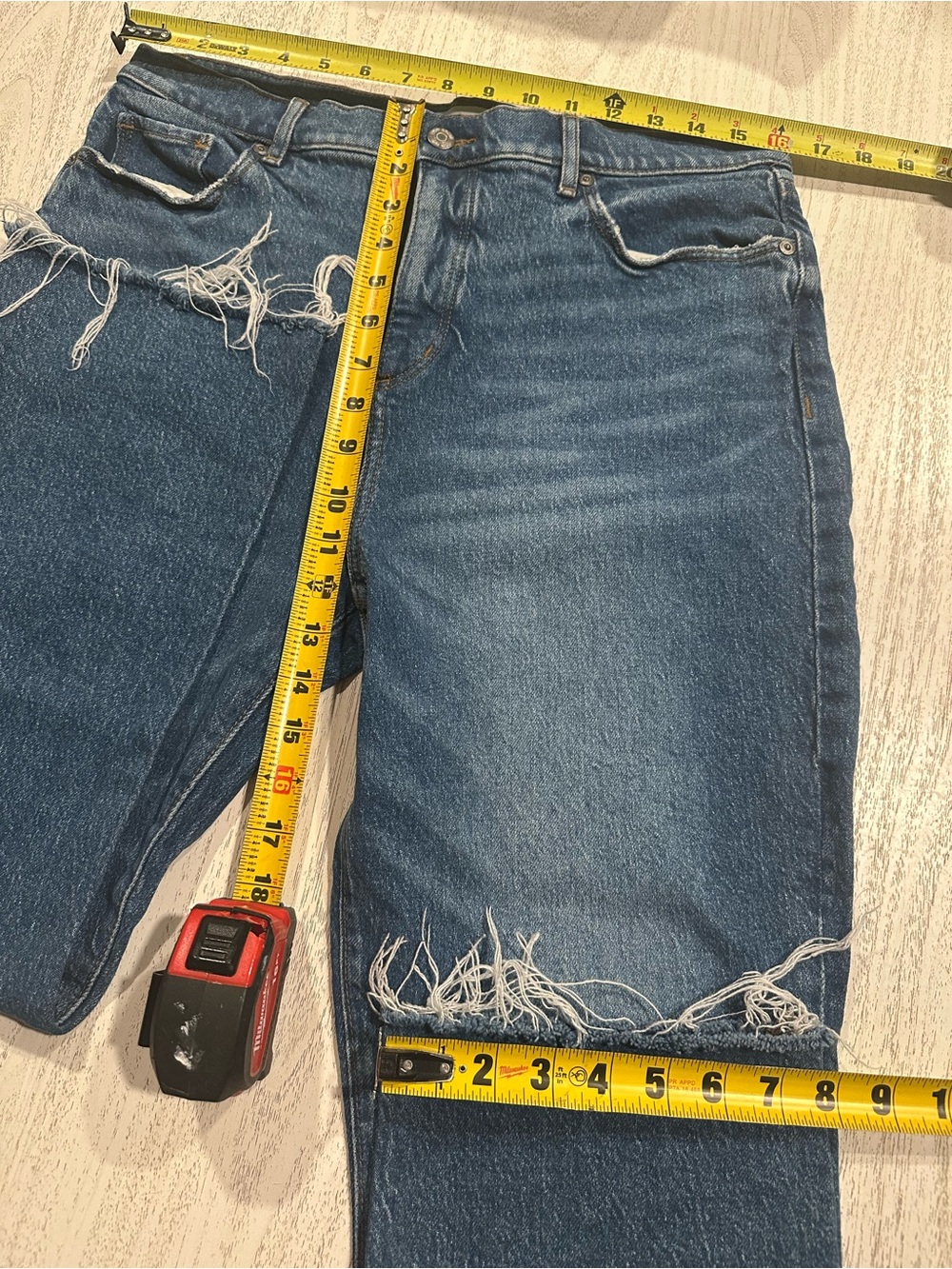 LOFT The Straight Crop Dark Blue Washed Jeans - Picture 3 of 5